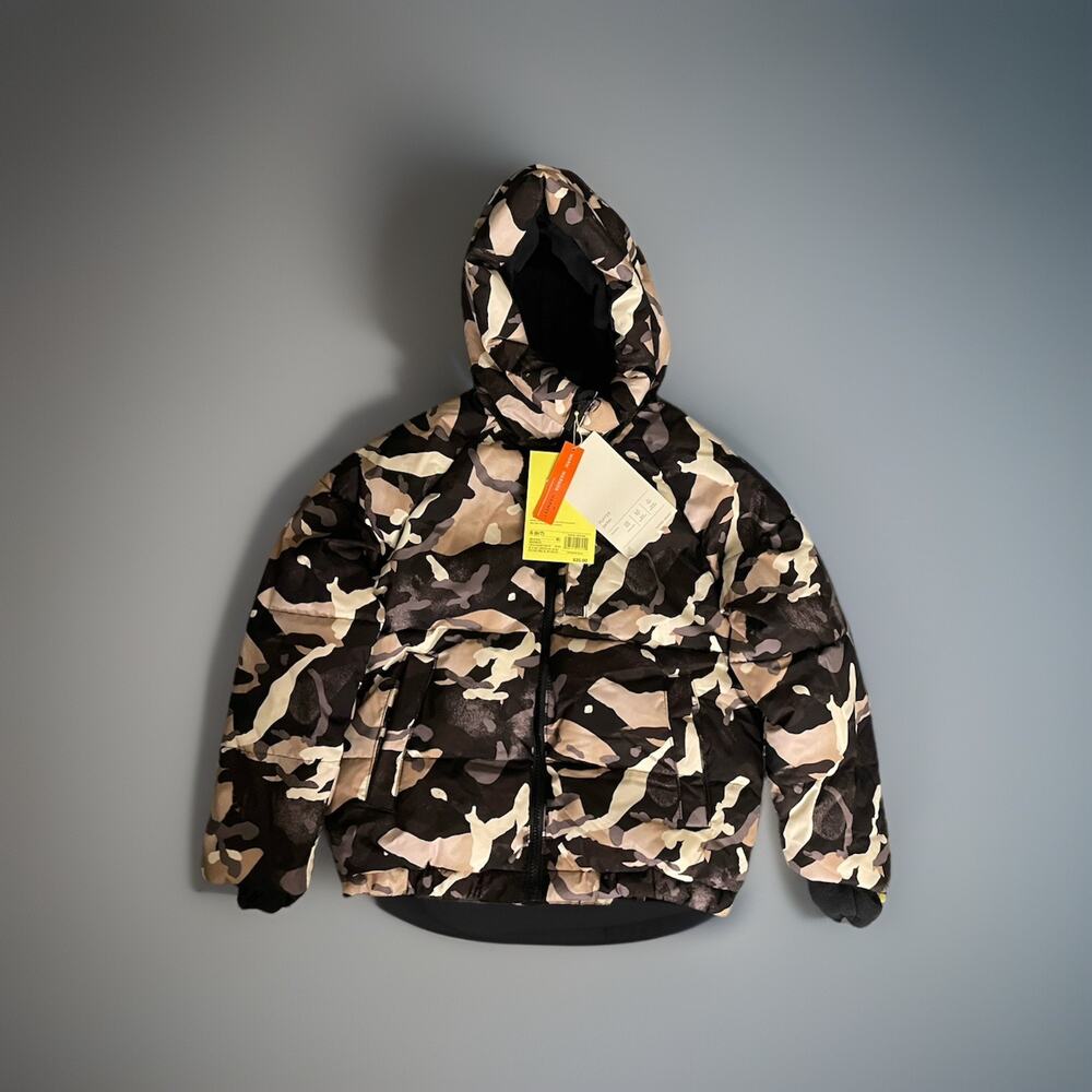 All in Motion Boy's S 6/7 Puffer Coat Jacket Gray Black Camouflage New